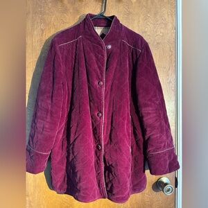 Vintage Plum Corduroy Jacket with Button Closure